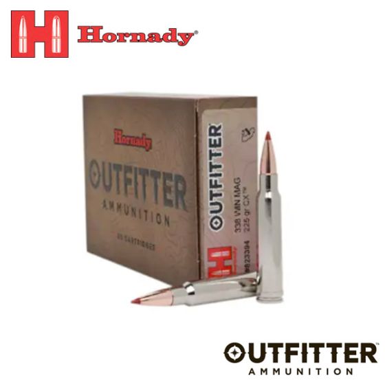 Munitions Hornady Outfitter 338 Win Mag 225 gr CX 20/pqt