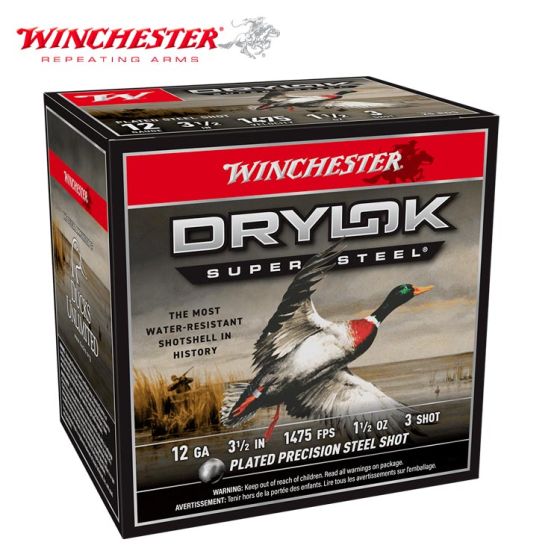 Munitions Winchester DryLok Super Steel 12 ga 3-1/2" 1-1/2 oz #3