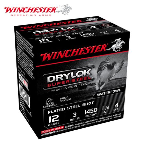 Munitions Winchester DryLok Super Steel 12 ga 3" 1-1/4 oz #4