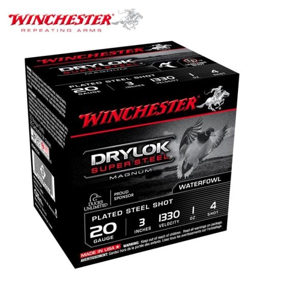 Winchester DryLok Super Steel 20 ga 3" 1 oz #4 Ammunition