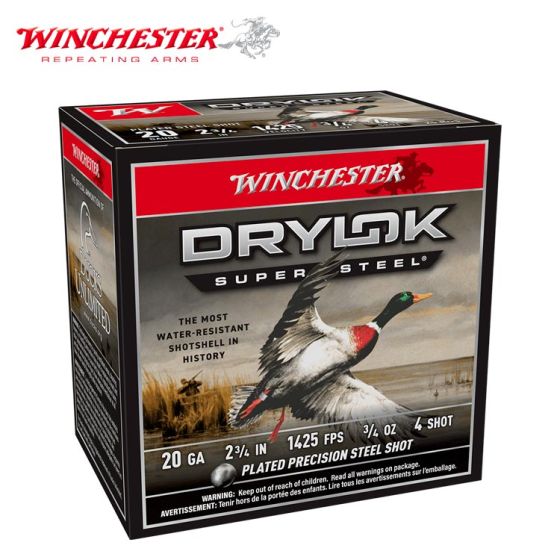 Winchester DryLok Super Steel 20 ga 2-3/4" 3/4 oz #4 Ammunition