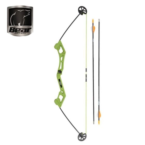 Bear Archery Valiant Flo Green RH 16.5 lb Youth Bow Set