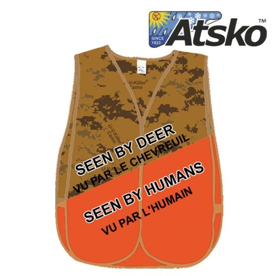 Atsko U-V-KILLER CAMO BLAZE ORANGE VEST Hunting Vest