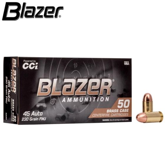 Munitions Blazer Brass 45 Auto 230 gr Full Metal Jacket 50/pqt