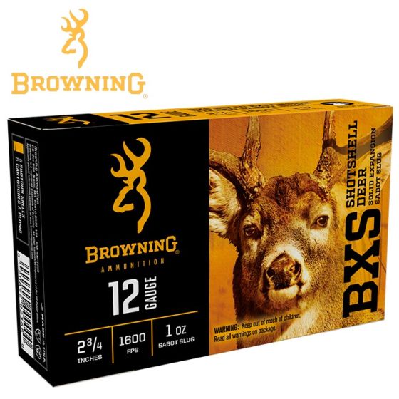 Munitions Browning BXS Shotshell Deer 12 ga 2.75'' 1 oz Sabot Slug 5/pqt