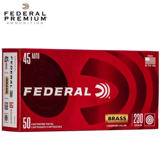 Munitions Federal Champion Training 45 Auto 230 gr FMJ 50/pqt