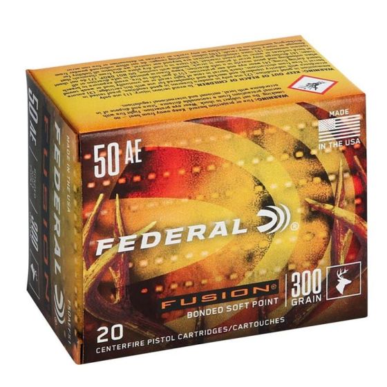 Munitions Federal Fusion Handgun 50 Action Express 300 gr FSP 20/pqt