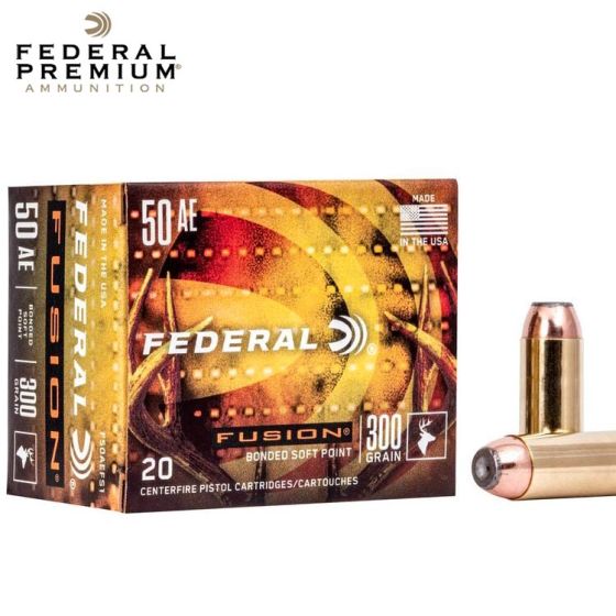 Federal Fusion Handgun 50 Action Express 300 gr FSP Ammunition 20/Box