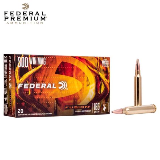 Federal Fusion Rifle 300 Win Mag 165 gr FSP Ammunition 20/Box