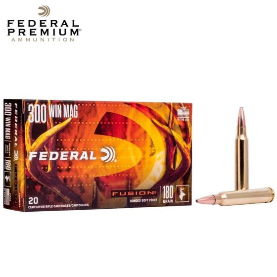 Federal Fusion Rifle 300 Win Mag 180 gr FSP Ammunition 20/Box