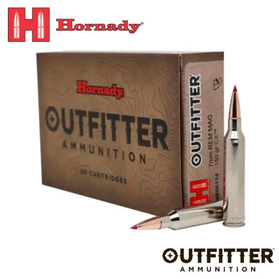 Hornady Outfitter 7mm Rem Mag 150 gr CX 20/Box Ammunition