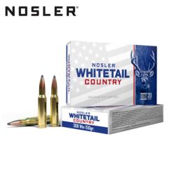 Munitions Nosler Whitetail Country 308 Winchester 150gr Solid Base 20/boîte