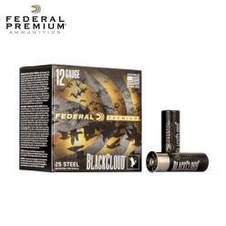 Munitions Federal Black Cloud FS Steel 12 ga 3'' 1 1/4 oz #2 acier 25/pqt