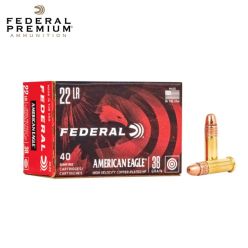 Federal American Eagle .22 LR 38 gr Copper Plated Hollow Point 40/Box Ammunition