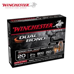 Munitions Winchester Dual Bond 20 ga 2-3/4" 260 gr slug avec sabot