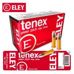 Munitions ELEY Tenex Pistol .22 LR 40 gr Round Nose 50/pqt