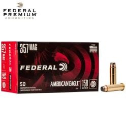 Munitions Federal American Eagle 357 Magnum 158 gr JSP 50/pqt