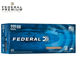 Munitions Federal Power-Shok 222 Rem 50 gr JSP 20/pqt