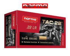 Munitions Norma TAC-22 .22 LR 40 gr 50/pqt