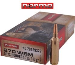 Munitions Norma Oryx .270 WSM 150 gr Soft Point 20/boîte
