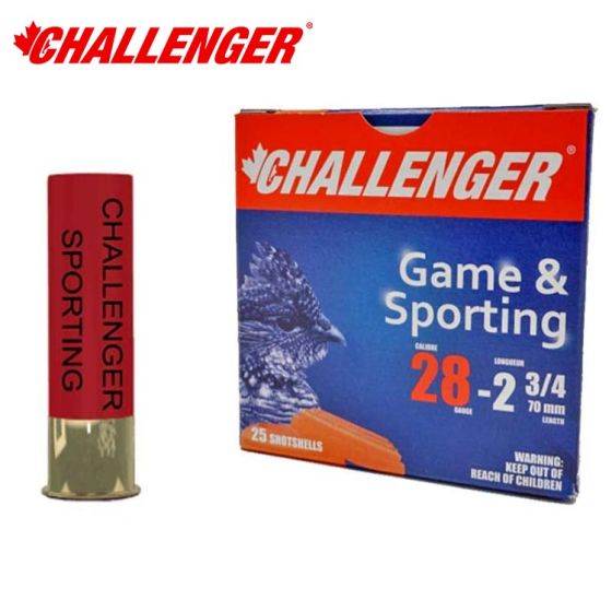 Challenger Game Sporting 28 ga 2.75'' 3/4 oz #7.5 25/Box Ammunition