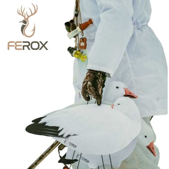FEROX Flocked Sleeping Snow Goose Silhouette Decoys 6/Pack