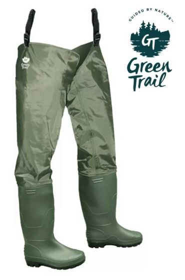 Cuissarde-avec-semelles-à-traction-Green Trail