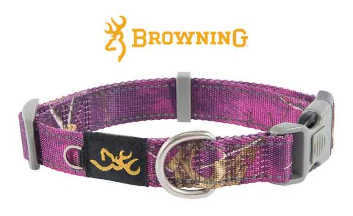 Browning-Classic-Webbing-Dog-Collar-Pink