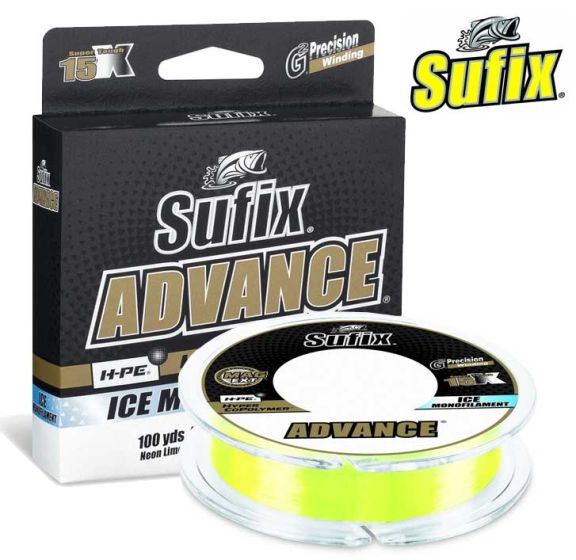 Arsenal Force. Sufix Advance Ice Neon Lime 3 lb Fishing Line