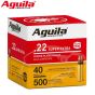 Aguila High Velocity .22 LR 40 gr Copper Plated Solid Point Ammunition 500/Box